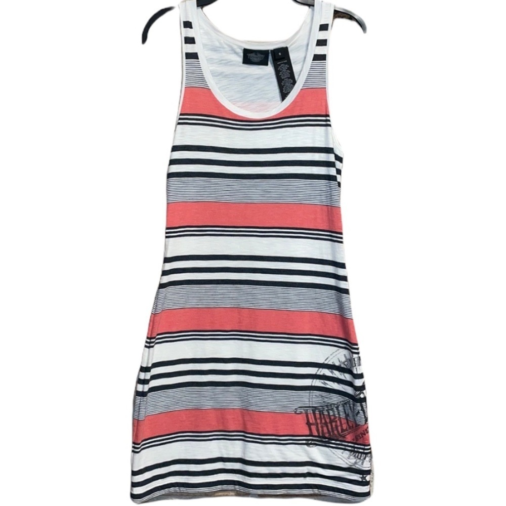 Harley Davidson Stripe Tank Logo Mini Dress Women’s Small